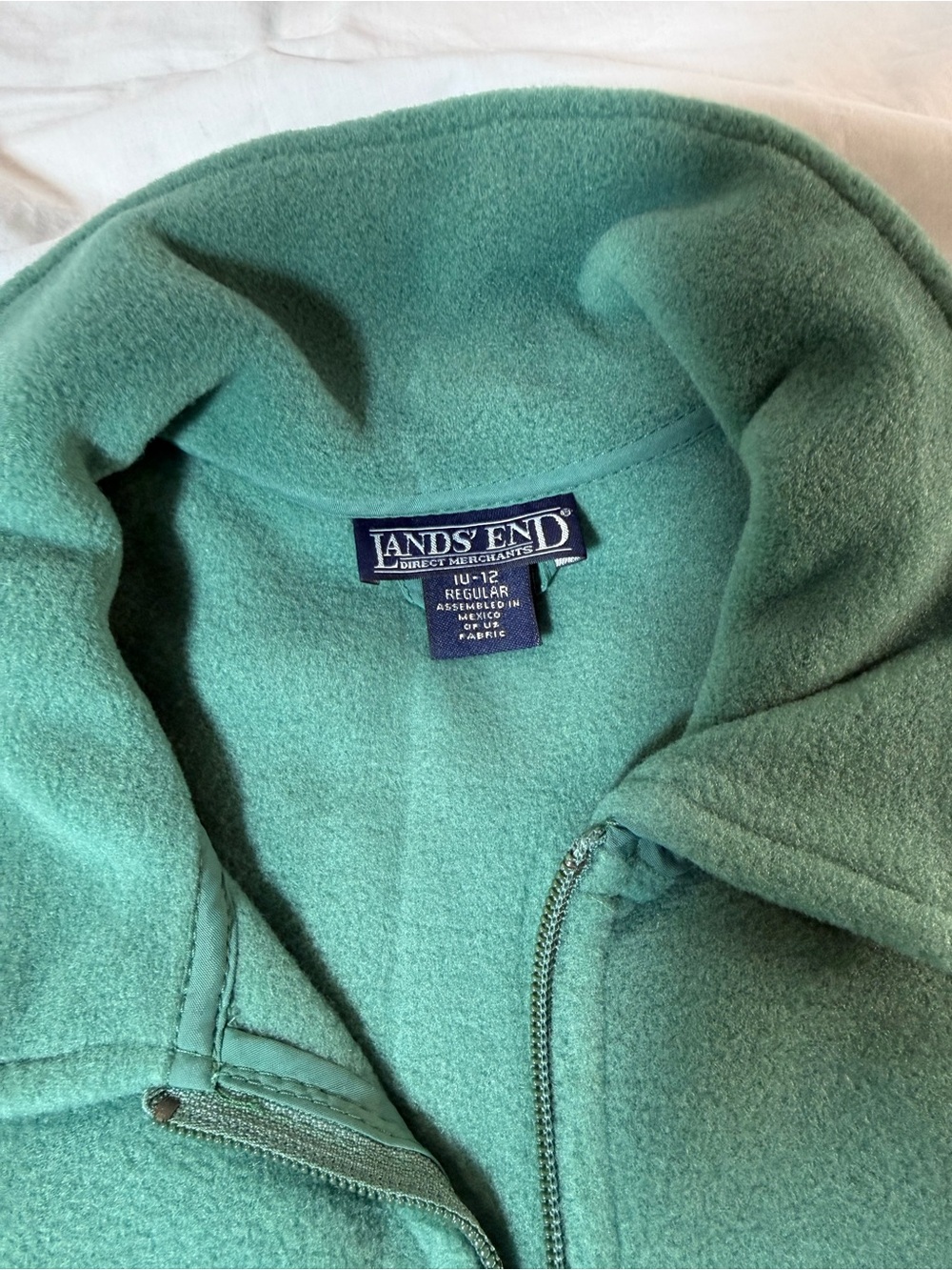 Lands' End Seafoam Green Fleece Full-Zip Jacket NWT Size Large - Picture 2 of 7